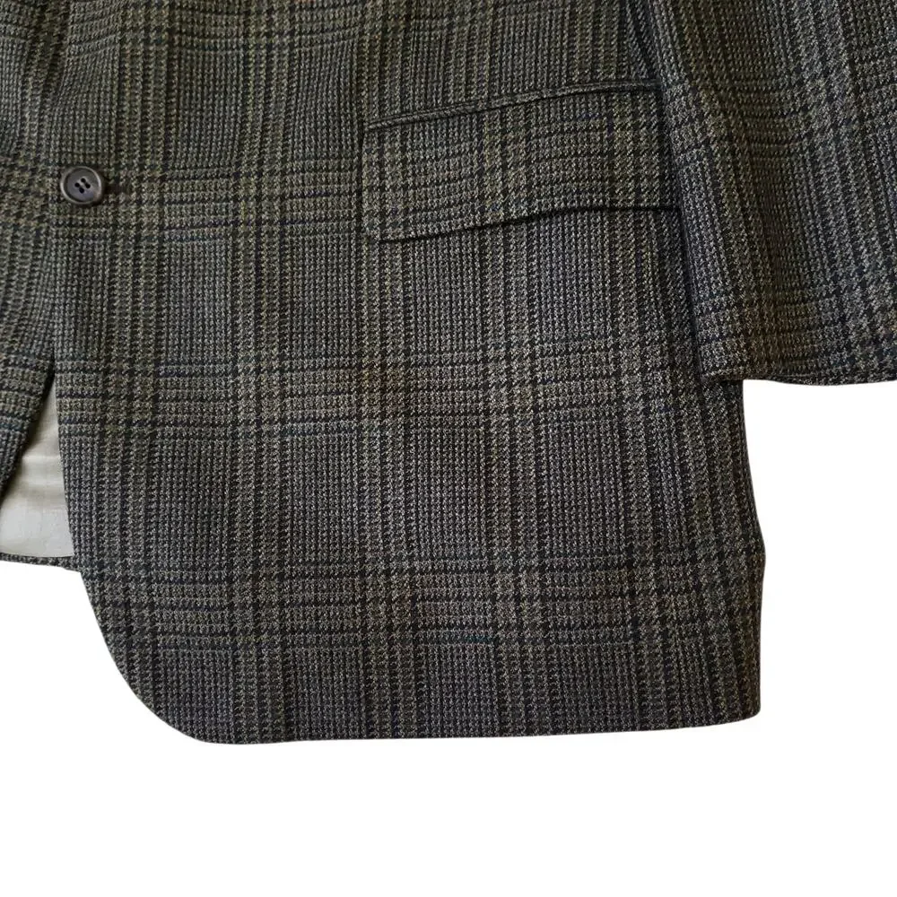 Brooks Brothers Prince of Wales Glen Plaid Wool Cashmere Blazer Sport Jacket 44R